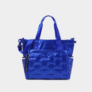 Hedgren Puffer Women's Tote Bags Blue | JXH9815DQ