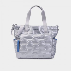Hedgren Puffer Women's Tote Bags Silver Blue | HSO412DO